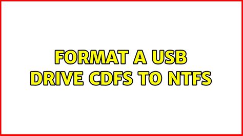 format cdfs usb flash drive
